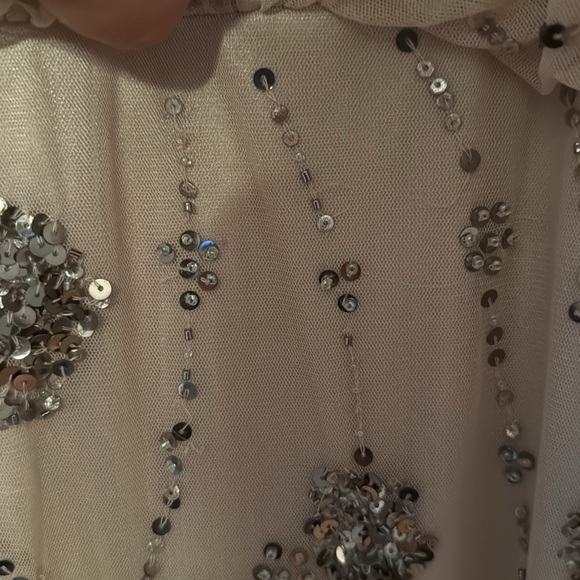 Adrianna Papell one shoulder sequin beaded dress - Picture 5 of 6